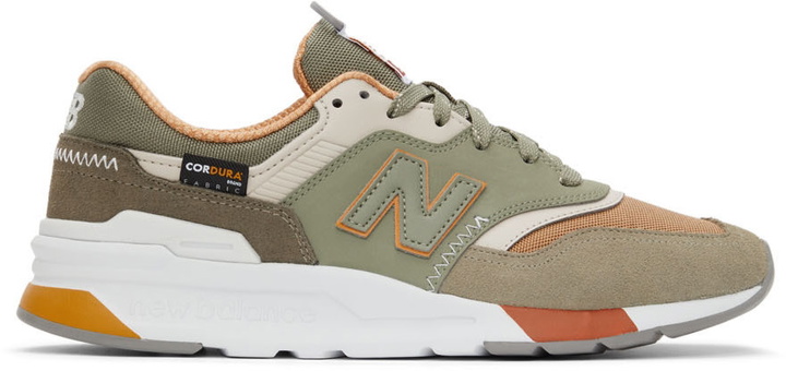 Photo: New Balance Khaki & Orange 997H Sneakers