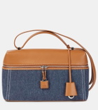 Loro Piana Leather-trimmed denim shoulder bag