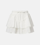 Poupette St Barth Thia embroidered tiered cotton shorts
