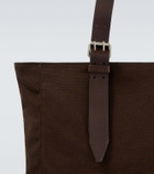 Dries Van Noten Leather-trimmed cotton canvas tote bag