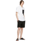 Neil Barrett White Black Pocket Short Sleeve Shirt