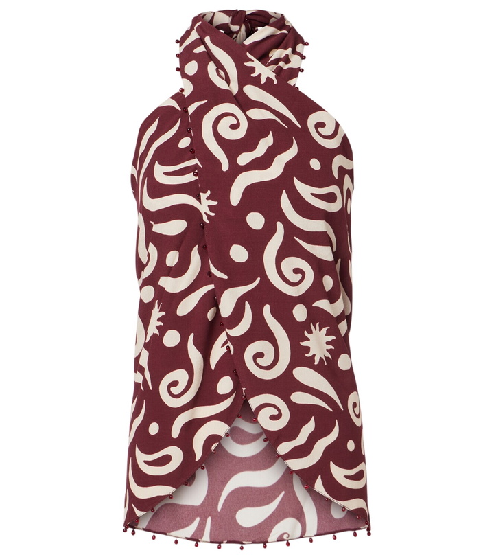 Photo: Cala de la Cruz Zauma beaded printed top