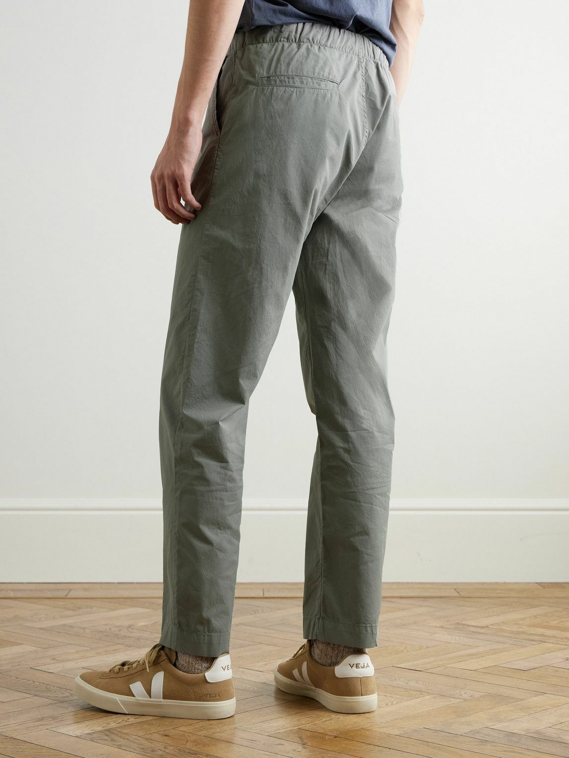 Hartford - Joggy Straight-Leg Cotton Trousers - Green