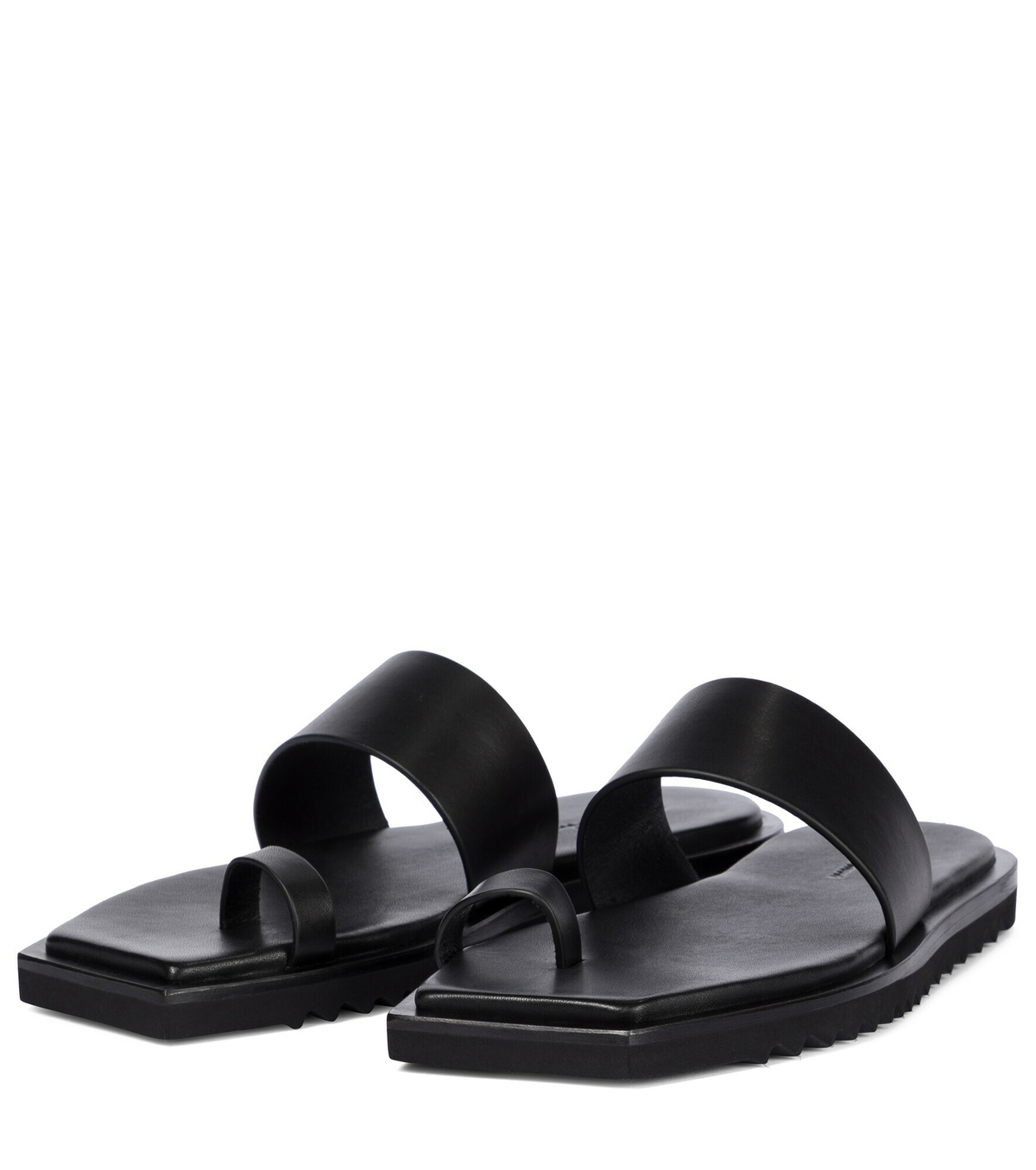 【関税&送料込】Rick Owens Leather Slide Sandal Rick Owens Morbius Granola Leather Sliders | Black | FARFETCH