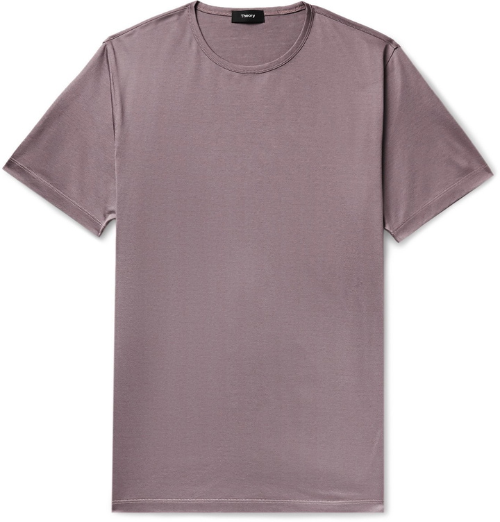 Photo: Theory - Cotton-Jersey T-Shirt - Pink