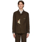 Gucci Brown Cotton Cardboard Labels Jacket