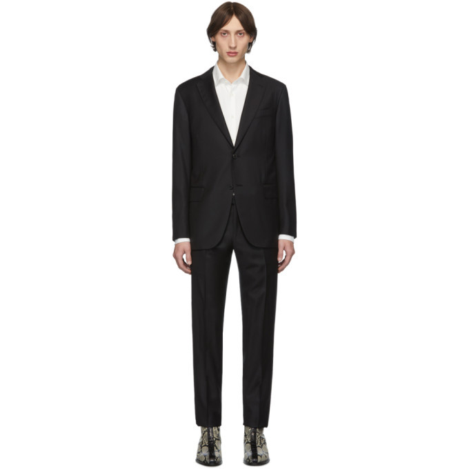 Eidos Black Wool Two-Button Suit Eidos