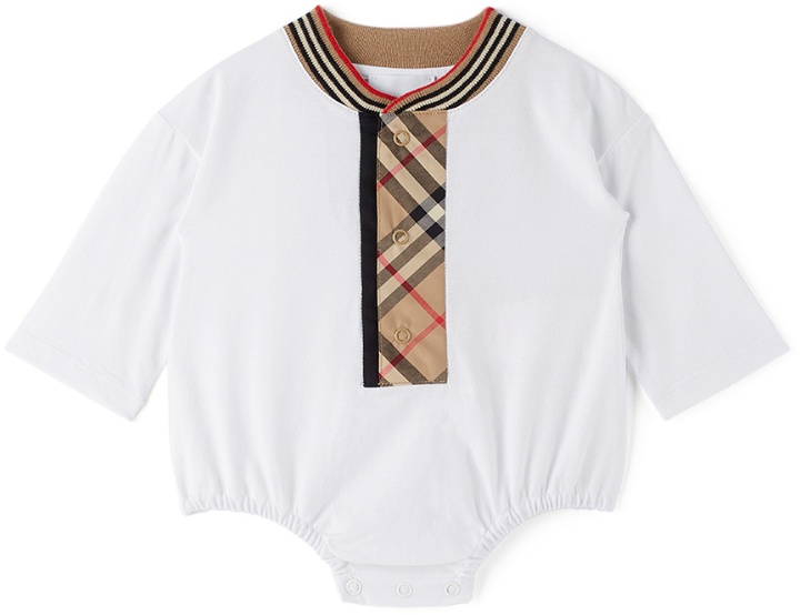 Photo: Burberry Baby White Vintage Check Bodysuit