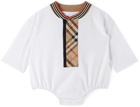 Burberry Baby White Vintage Check Bodysuit