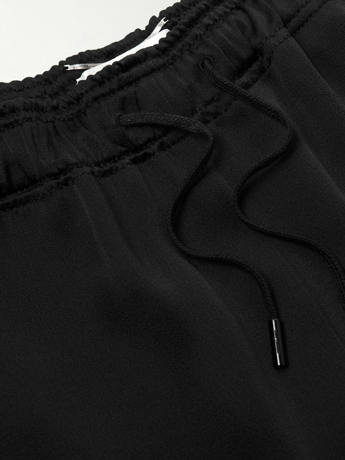【送料&関税込】Saint Laurent Satin Joggers SAINT LAURENT - Straight-Leg Satin-Jersey Sweatpants - Black