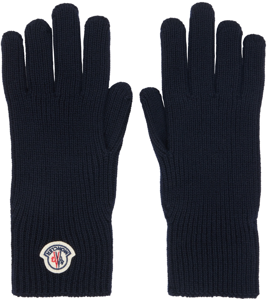Photo: Moncler Navy Logo Patch Gloves