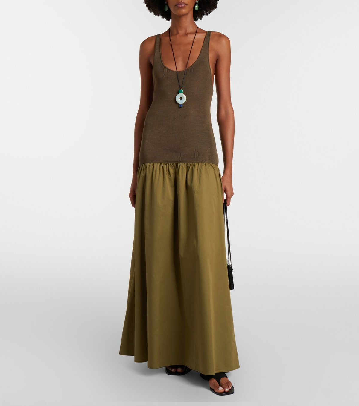 The Frankie Shop Ilya cotton-trimmed maxi dress