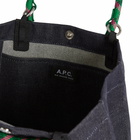 A.P.C. Men's x Topologie Everyday Tote in Indigo/Emerald 