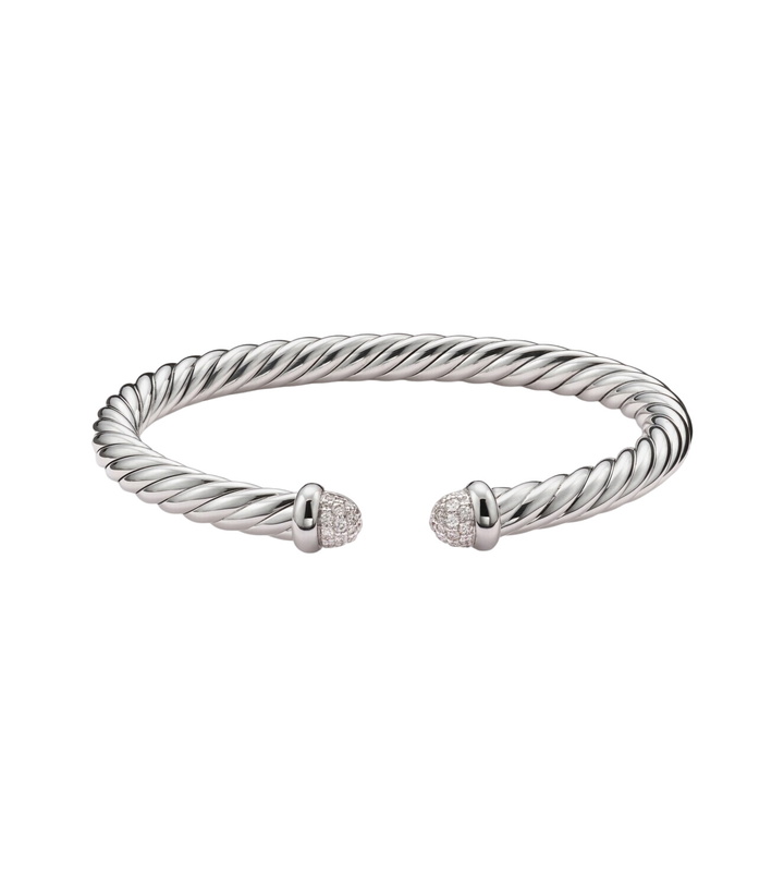 Photo: David Yurman Cable Flex® sterling silver cuff bracelet with diamonds