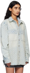 MISBHV Blue Monogram Ocean Washed Denim Overshirt