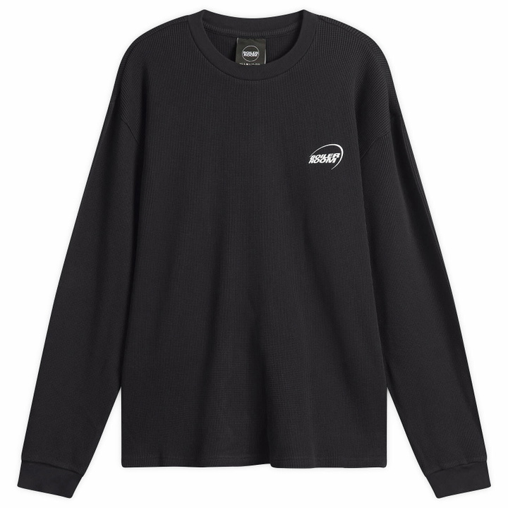 Photo: Boiler Room Men's Waffle Long Sleeve T-Shirt in Black