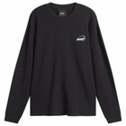 Boiler Room Men's Waffle Long Sleeve T-Shirt in Black