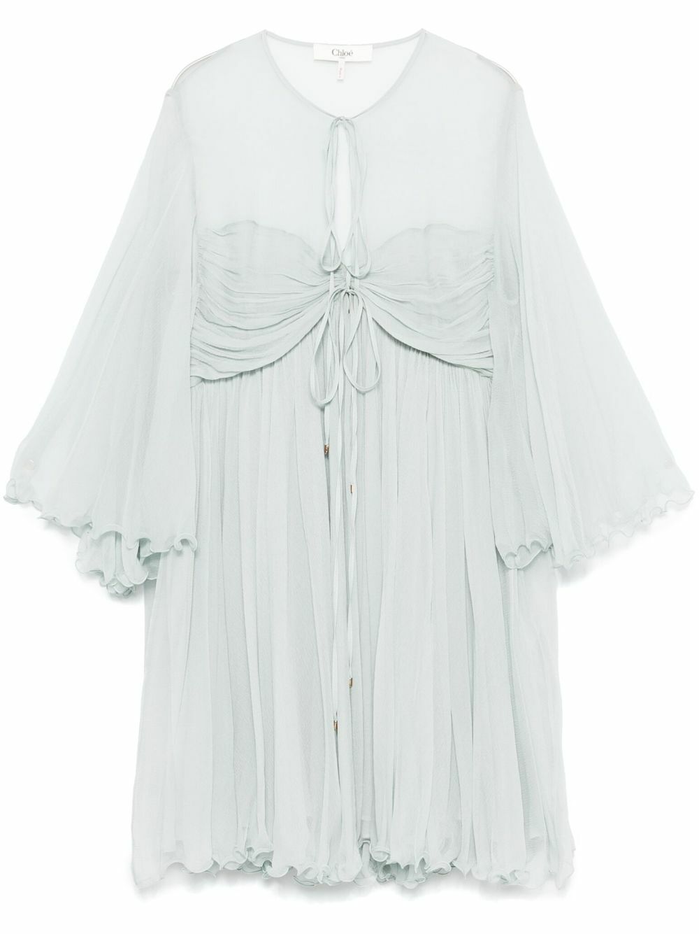 Chloé Pleated Silk Mini Dress Chloe