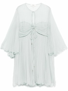 Chloé Pleated Silk Mini Dress