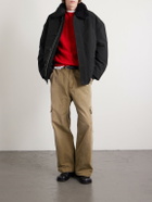 Acne Studios - Omanti Shearling-Trimmed Padded Peached-Nylon Parka - Black
