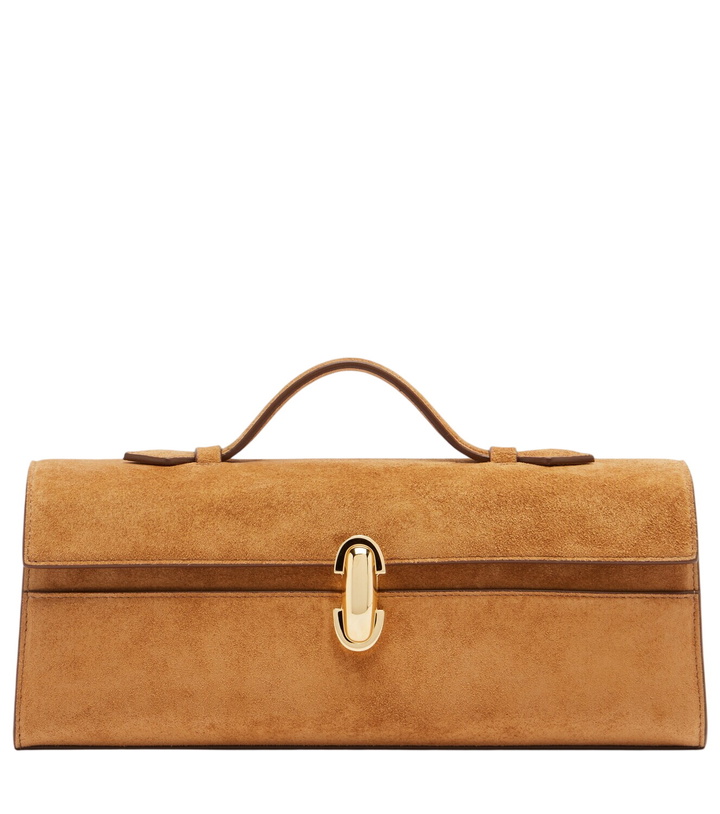Photo: Savette Symmetry Slim Medium suede top-handle bag