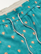 Loro Piana - Straight-Leg Mid-Length Printed Swim Shorts - Blue