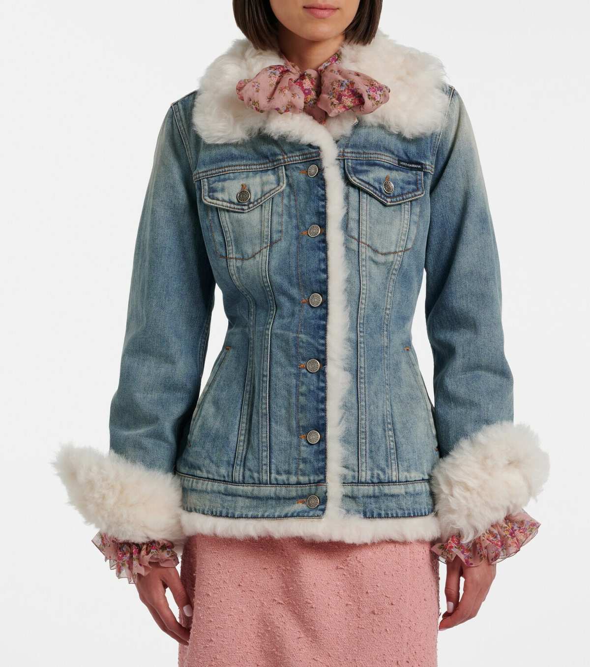 Dolce&Gabbana Shearling-trimmed denim jacket