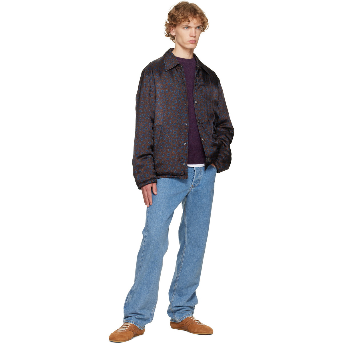 Dries Van Noten Brown & Blue Printed Jacket