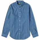 Gitman Vintage Men's Button Down Denim Shirt in Light Denim