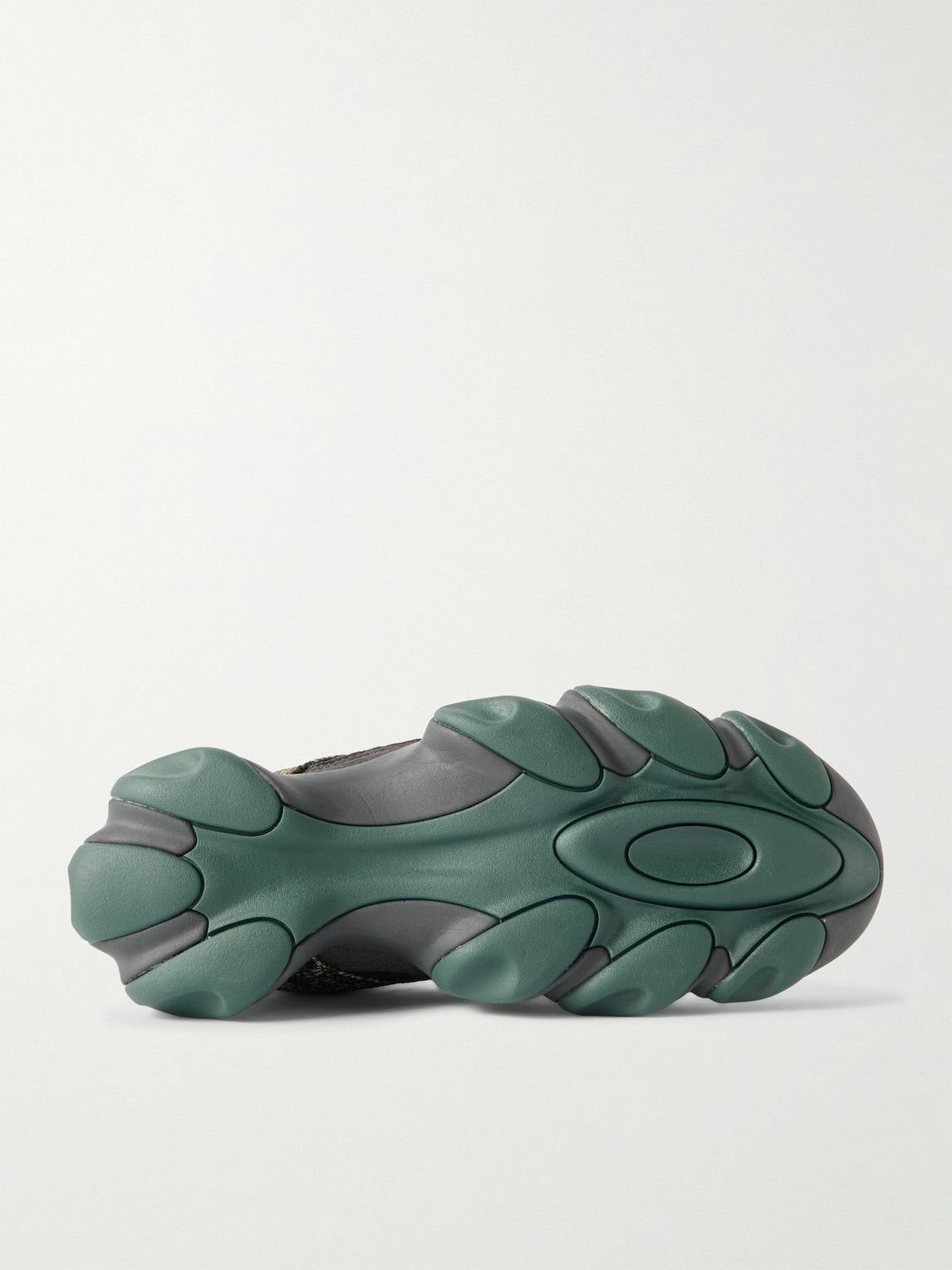 Oakley Factory - Flesh Jacquard-Knit, Suede and Mesh Slip-On Sneakers - Green