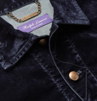 Ralph Lauren Purple Label - Stretch Cotton-Blend Velvet Trucker Jacket - Blue