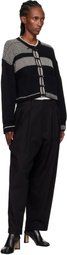 Y's Black Design Knit Cardigan