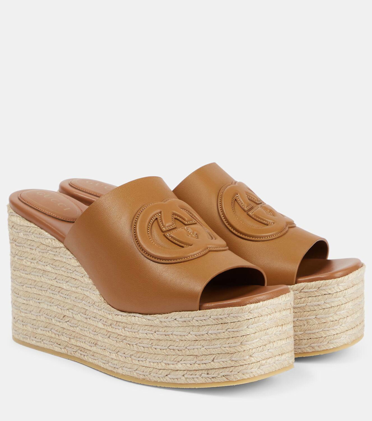 Gucci GG leather espadrille wedges