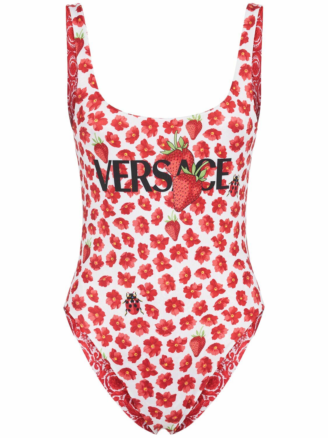 VERSACE Strawberry Print One Piece Swimsuit Versace