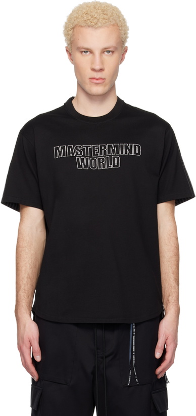 Photo: MASTERMIND WORLD Black MW Mixed-Fabric SS T-shirt