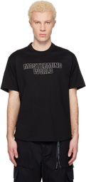 MASTERMIND WORLD Black MW Mixed-Fabric SS T-shirt