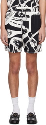 Rhude Black & White Strada Shorts