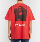 Off-White - Oversized Printed Cotton-Jersey T-Shirt - Men - Red