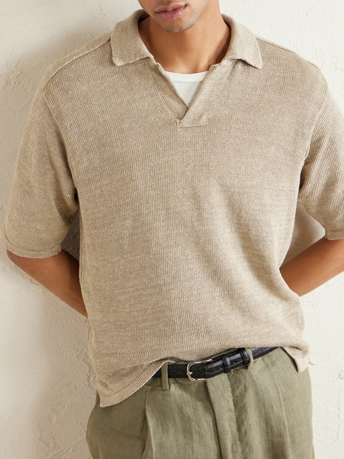 Inis Meáin - Linen Polo Shirt - Neutrals