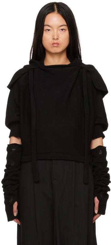 Photo: Yohji Yamamoto Black Cropped Hoodie