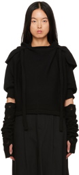 Yohji Yamamoto Black Cropped Hoodie