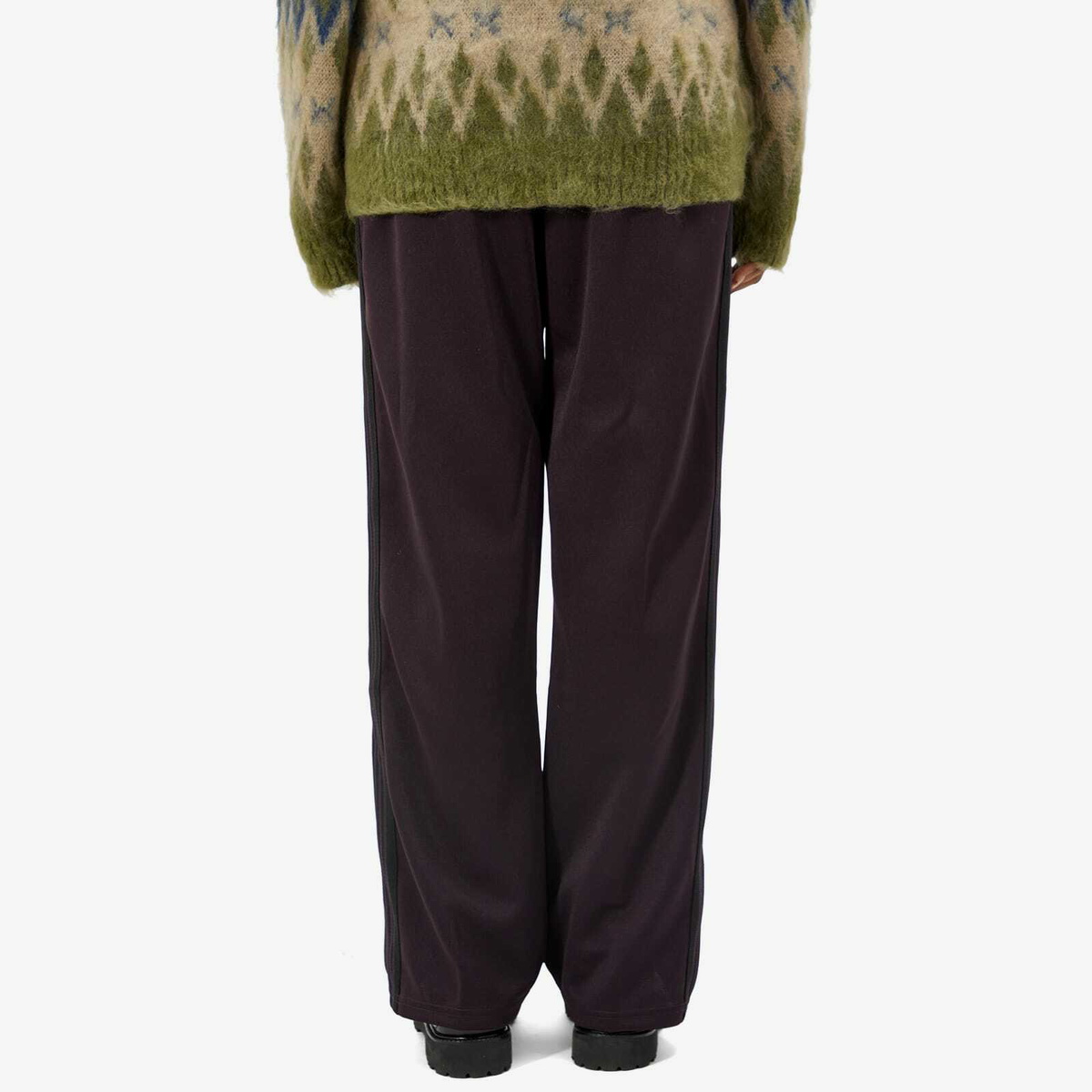 Needles Women's Poly Smooth Track Pant in Dark Purple Needles