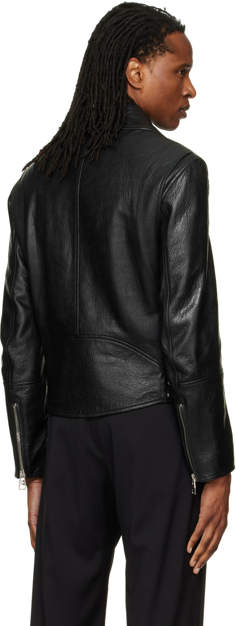 McQueen Black Classic Biker Leather Jacket