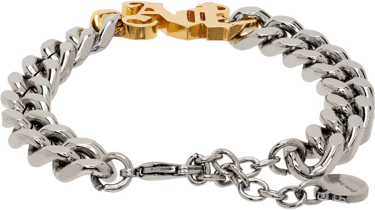 Palm Angels Silver Monogram Chain Bracelet