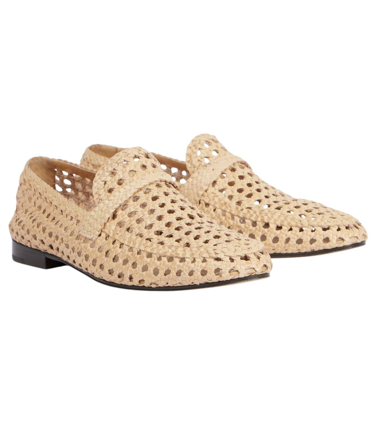 Loro Piana Rebecca leather-trimmed canvas slingback flats