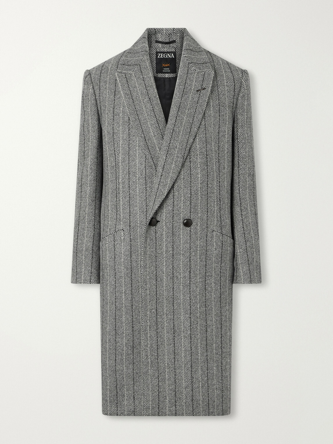 Zegna - Trofeo Selection Double-Breasted Pinstriped Wool Coat - Gray