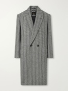 Zegna - Trofeo Selection Double-Breasted Pinstriped Wool Coat - Gray