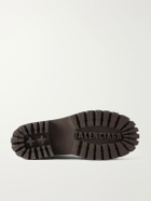 Balenciaga - Shearling-Trimmed Suede Boots - Brown