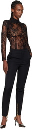 Balmain Black Long-Sleeved Lace Bodysuit