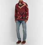 RRL - Wool, Silk and Cashmere-Blend Jacquard Overshirt - Red